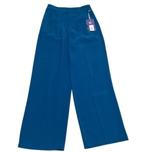 Sergio Hudson for Target Turquoise Blue Wide Leg Pleated Trousers Pants Sz S NWT